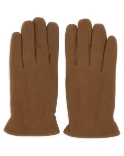 Handschuhe aus Wildleder mit Shearling-Futter - Braun