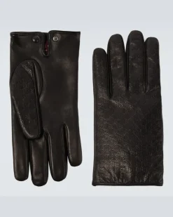 Handschuhe GG aus Leder Schwarz