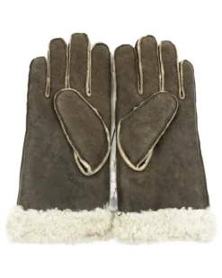 Handschuhe mit Shearling-Besatz - Braun