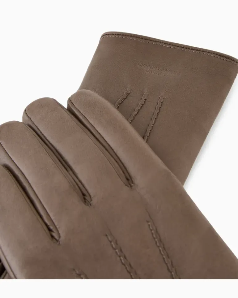 Handschuhe Nappaleder mit Kaschmirfutter Show Beige