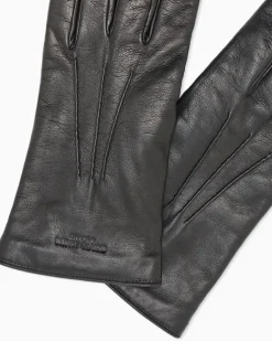 Handschuhe Nappaleder mit Kaschmirfutter Show Schwarz