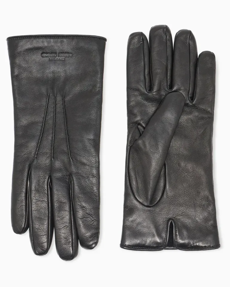 Handschuhe Nappaleder mit Kaschmirfutter Show Schwarz