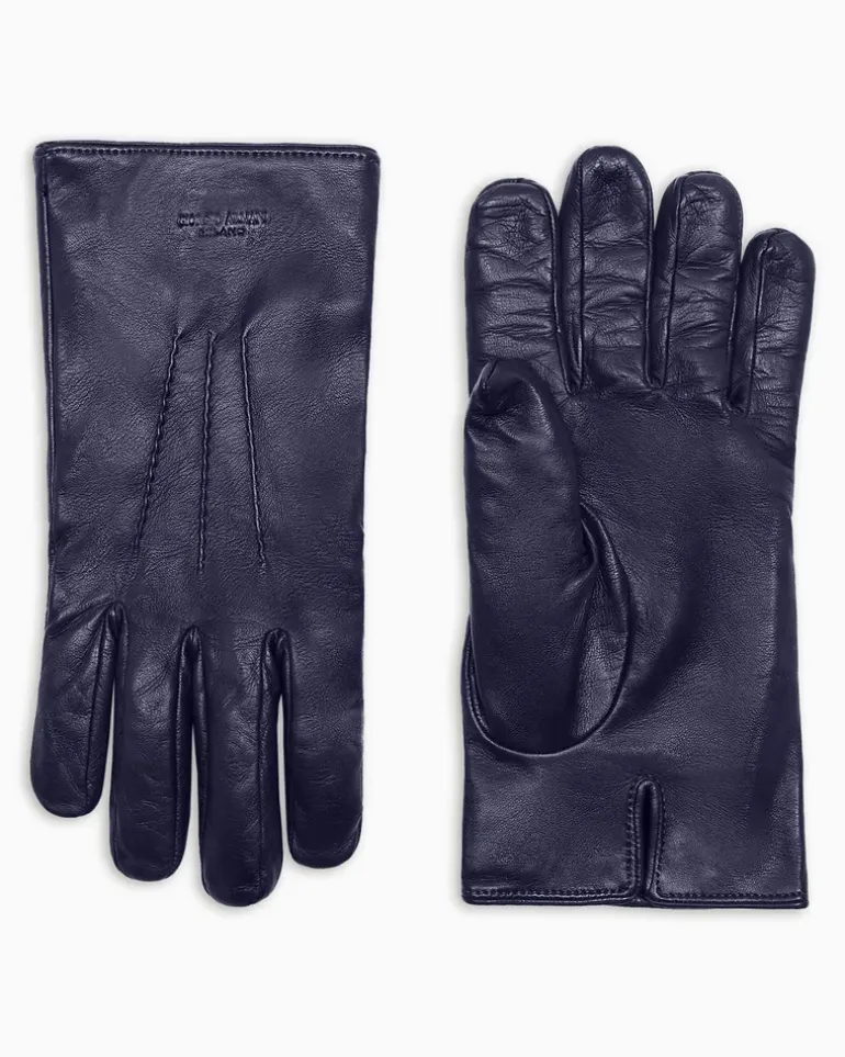 Handschuhe Nappaleder mit Kaschmirfutter Show Blau