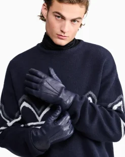 Handschuhe Nappaleder mit Kaschmirfutter Show Blau