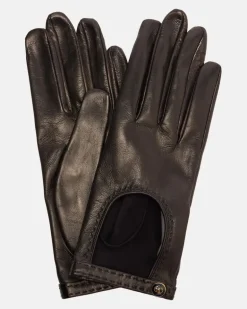 Handschuhe VLogo aus Leder Schwarz