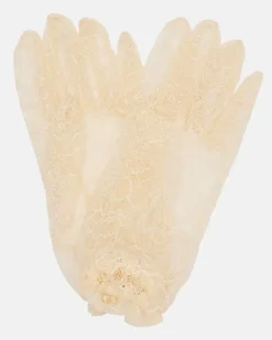 Handschuhe VLogo aus Spitze Weiß