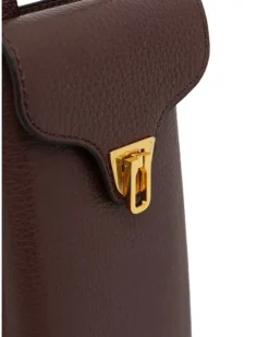 Handyhülle aus gekörntem Leder - Braun