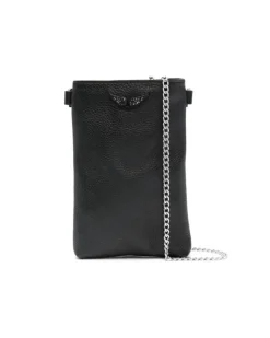 Handyhülle aus Leder - Schwarz
