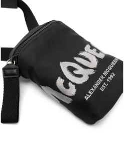 Handyhülle mit Logo-Print - Schwarz