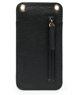 Handytasche aus Leder - Schwarz