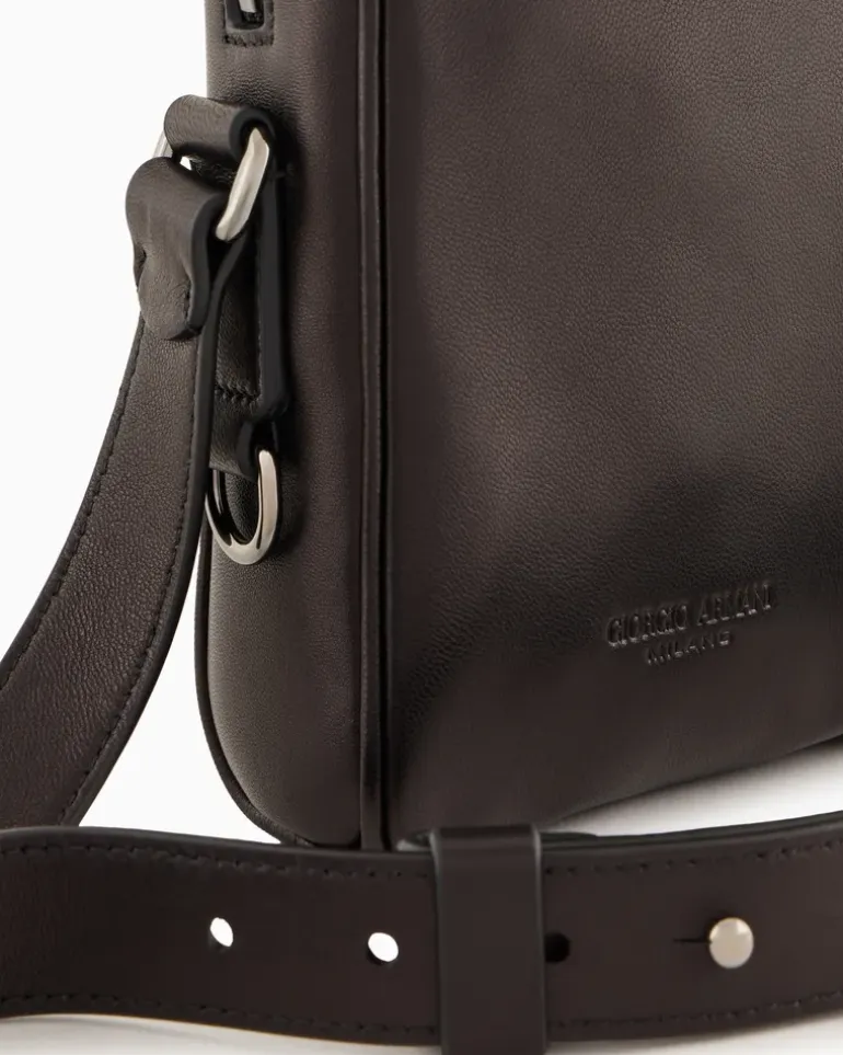 Handytasche aus Nappaleder Schwarz