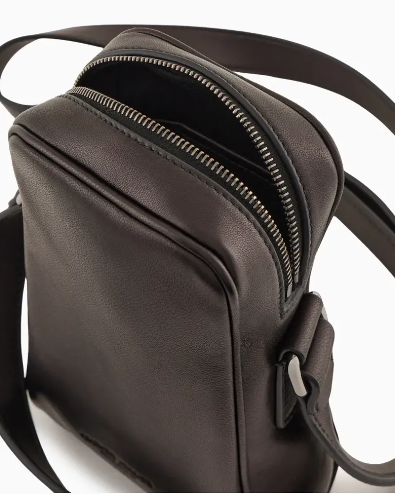Handytasche aus Nappaleder Schwarz