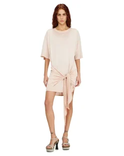 Hanf-Baumwollkleid mit Wickeldetail - Kleider - Damen - Rosa