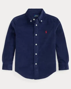 Hemd aus Baumwollkordsamt Blue