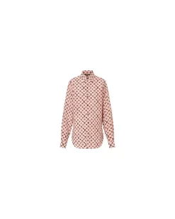 Hemd aus Seide mit Monogram-Motiv im verwaschenen Design Pink