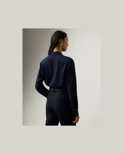 Hemd Terrel aus Seiden-Cady Blue