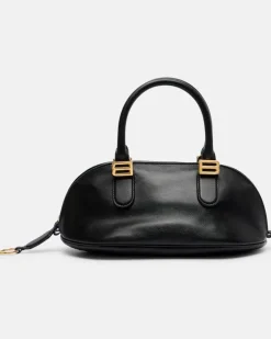 Henkeltasche Bolero Mini aus Leder Schwarz