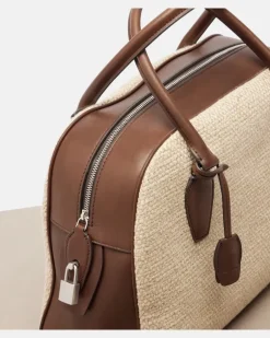 Henkeltasche India 12.00 Small aus Leder Beige