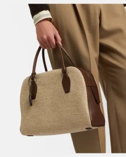 Henkeltasche India 12.00 Small aus Leder Beige