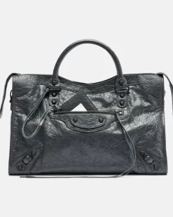 Henkeltasche Le City aus Leder Grau