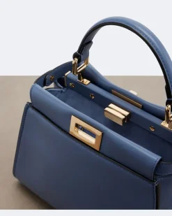 Henkeltasche Peekaboo® Mini aus Leder peekaboo Blau