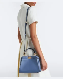 Henkeltasche Peekaboo® Mini aus Leder peekaboo Blau