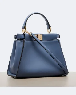 Henkeltasche Peekaboo® Mini aus Leder peekaboo Blau