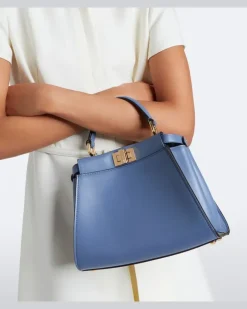Henkeltasche Peekaboo® Mini aus Leder peekaboo Blau