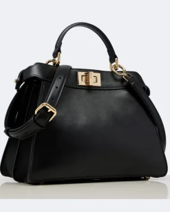 Henkeltasche Peekaboo® Small aus Leder peekaboo Schwarz