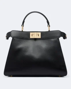 Henkeltasche Peekaboo® Small aus Leder peekaboo Schwarz