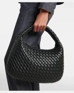 Henkeltasche Veneta Small aus Leder Schwarz