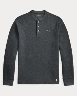Henley-Nachthemd aus Waffelpiqué Grey