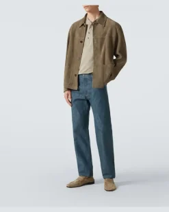 Henley-Top aus einem Leinengemisch Beige