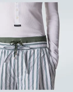 Henley-Top aus Rippstrick Weiß
