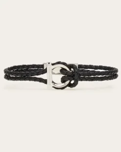 Herren Armband mit Gancini-Detail (20cm) Schwarz