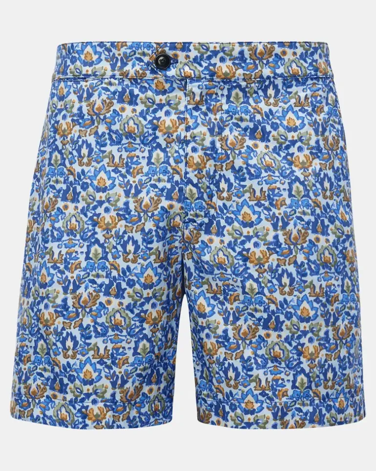 Herren - Badeshorts blau/grün gemustert