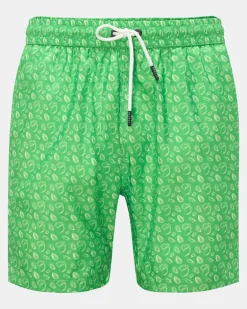 Herren - Badeshorts grün gemustert