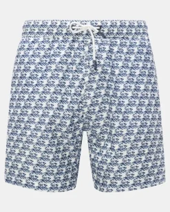 Herren - Badeshorts 'Neptun Swim' weiß/navy gemustert