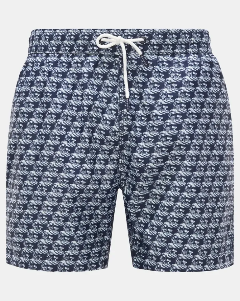 Herren - Badeshorts 'Neptun Swim' navy/weiß gemustert