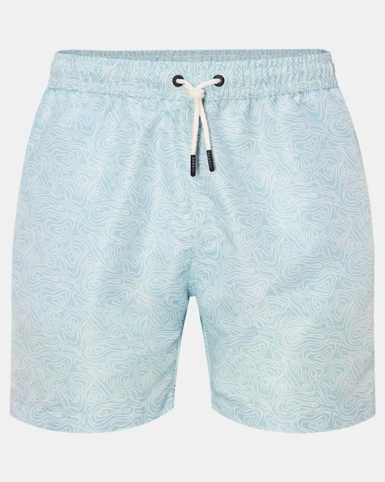 Herren - Badeshorts 'Seamap' mint/weiß gemustert MintgrüN