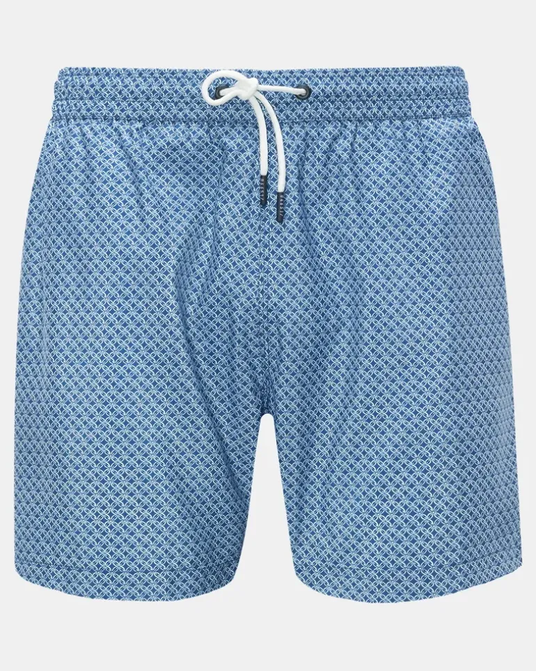 Herren - Badeshorts 'Tile Swim' blau/weiß gemustert