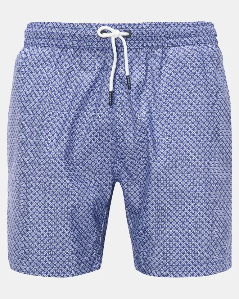Herren - Badeshorts 'Tile Swim' blau/weiß gemustert