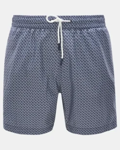 Herren - Badeshorts 'Tile Swim' navy/weiß gemustert