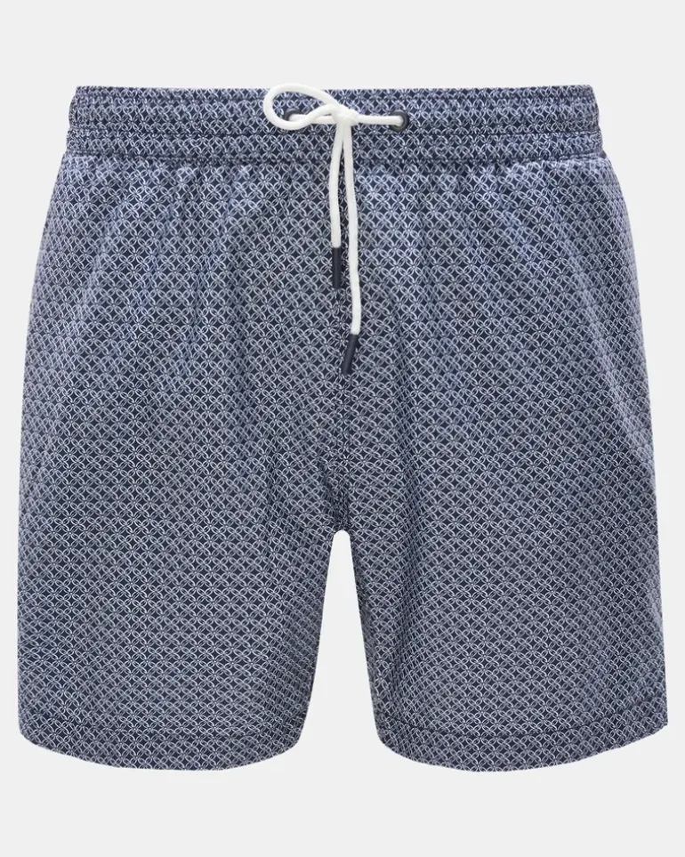 Herren - Badeshorts 'Tile Swim' navy/weiß gemustert