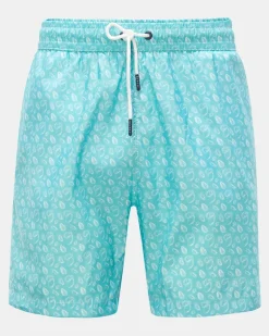 Herren - Badeshorts türkis gemustert