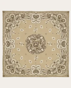 Herren Bandana mit Arabesque-Print Beige