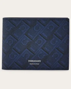 Herren Brieftasche Ferragamo Monogram Blau