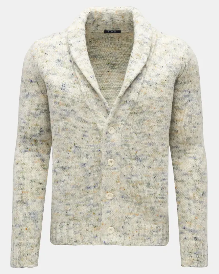 Herren - Cardigan 'Donegal' creme/graublau gemustert