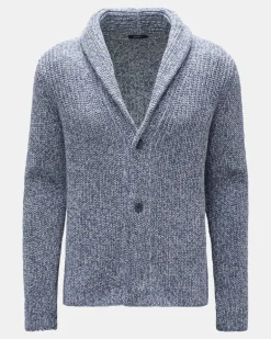 Herren - Cardigan 'Rainbow' rauchblau/weiß
