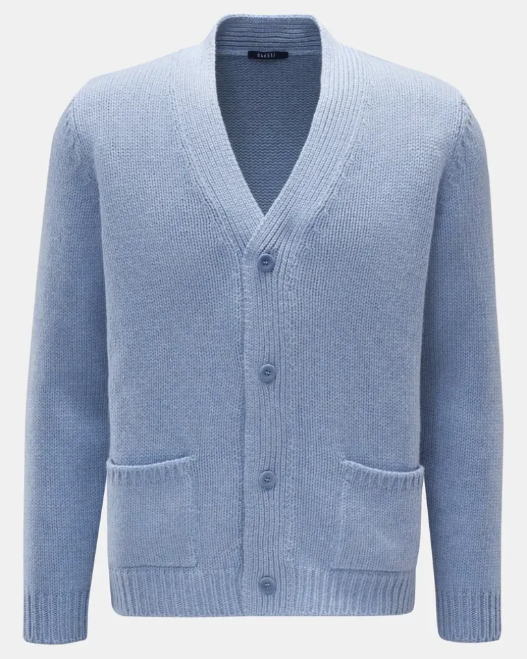 Herren - Cashmere Cardigan hellblau